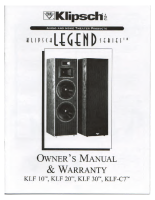 Klipsch KLF-30 - Owners Manual 